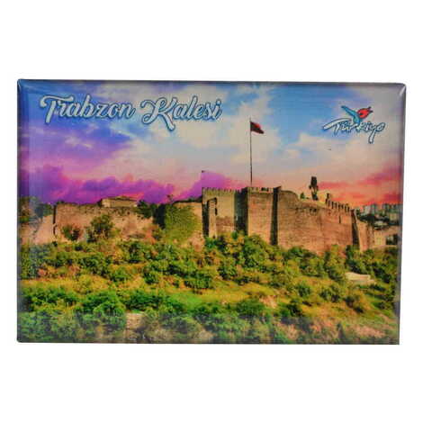 Trabzon Themed Epoxy Dome Rectangle Souvenir Fridge Magnet 80x55 cm - 7