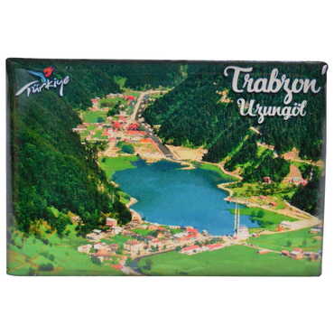 Trabzon Themed Epoxy Dome Rectangle Souvenir Fridge Magnet 80x55 cm - 8