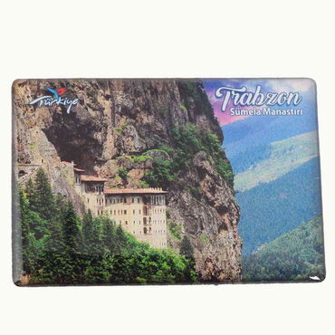 Trabzon Themed Epoxy Dome Rectangle Souvenir Fridge Magnet 80x55 cm - 11