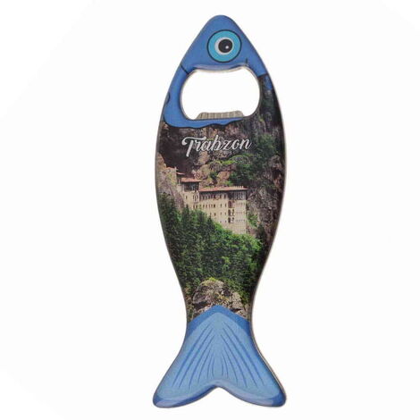 Trabzon Themed Fish Shaped Metal Magnetic Bottle Opener 120x43 mm - 7