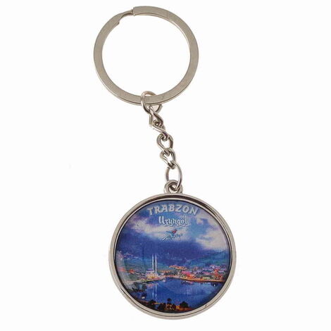 Trabzon Themed Metal Round Keychain 40x100 mm - 4