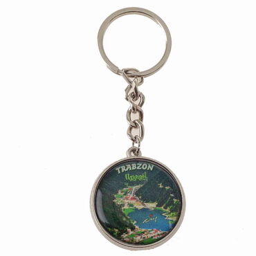 Trabzon Themed Metal Round Keychain 40x100 mm - 7