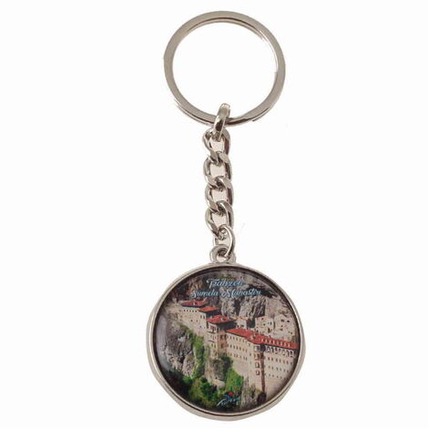 Trabzon Themed Metal Round Keychain 40x100 mm - 8