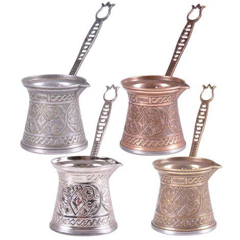 Traditional Turkish Tin Metal Coffee Pot No: 4 - 2