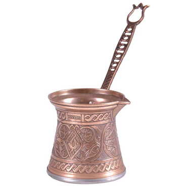 Traditional Turkish Tin Metal Coffee Pot No: 4 - 3