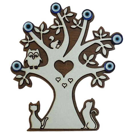 Tree Themed Wooden Engraved Souvenir Fridge Magnet - 12