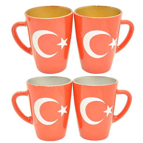 Turkey Themed Duo Colored and Printed Glass Mug - 2