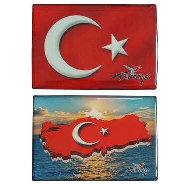 Turkey Themed Epoxy Dome Rectangle Souvenir Fridge Magnet 80x55 cm - 3