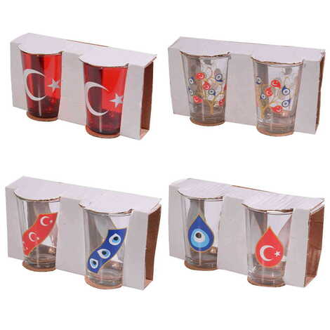 Turkey Themed Water Glass Set Two Pcs - 2