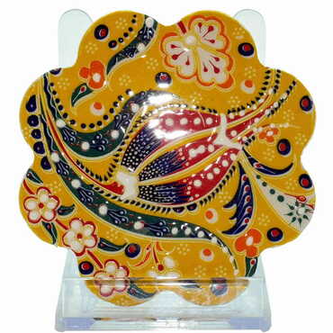 Turkich Ceramic Special Relief Coaster 100 mm - 9