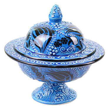 Turkish Ceramic Candy Dish With Stand 15 Cm - 5