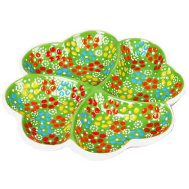 Turkish Ceramic Clover Divided Platter - 6