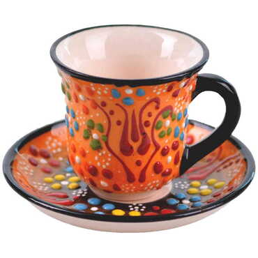 Turkish Ceramic Coffee Cup Set 4 Pcs - 8