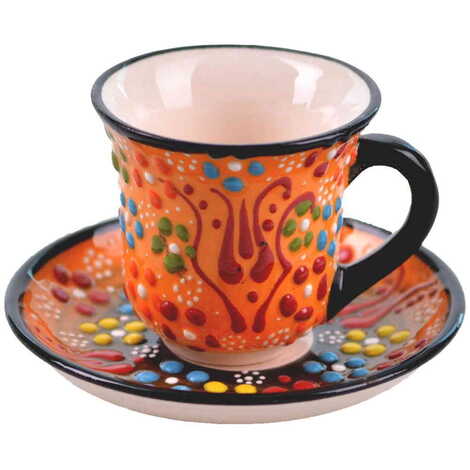 Turkish Ceramic Coffee Cup Set 4 Pcs - 8