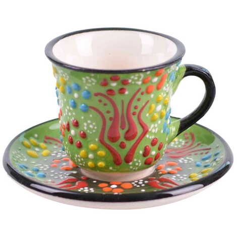 Turkish Ceramic Coffee Cup Set 4 Pcs - 9