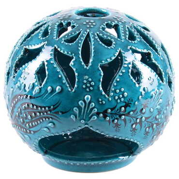 Turkish Ceramic Engraved Candle Holder Big Size - 3