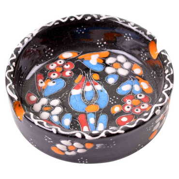 Turkish Ceramic Engraved Relief Ashtray Big Size - 6