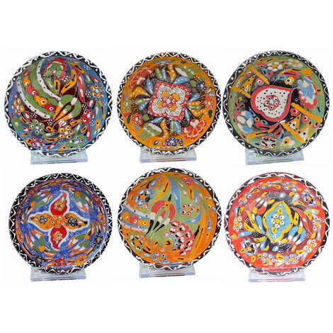 Turkish Ceramic Engraved Relief Bowl 13 Cm - 4