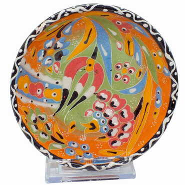 Turkish Ceramic Engraved Relief Bowl 13 Cm - 7