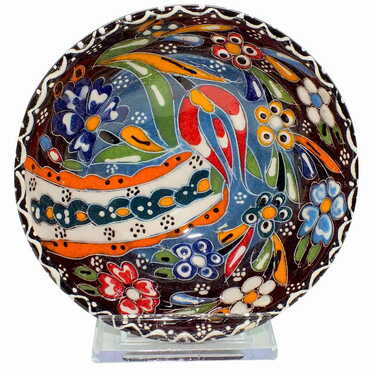 Turkish Ceramic Engraved Relief Bowl 13 Cm - 8