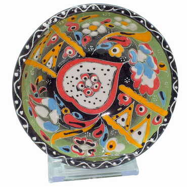 Turkish Ceramic Engraved Relief Bowl 13 Cm - 10