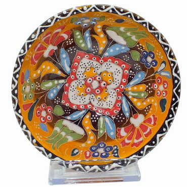 Turkish Ceramic Engraved Relief Bowl 13 Cm - 11