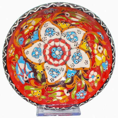 Turkish Ceramic Engraved Relief Bowl 16 Cm - 4