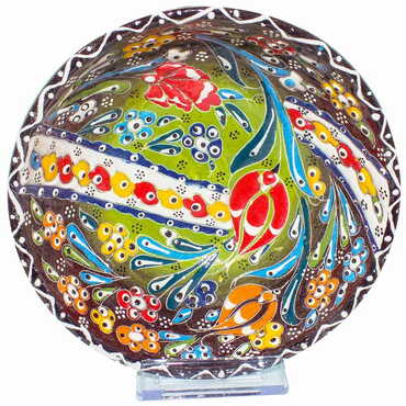 Turkish Ceramic Engraved Relief Bowl 16 Cm - 6