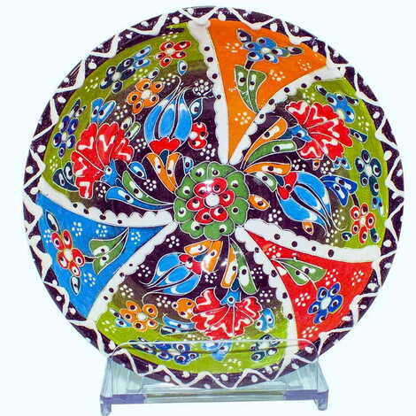 Turkish Ceramic Engraved Relief Bowl 16 Cm - 8