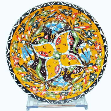 Turkish Ceramic Engraved Relief Bowl 16 Cm - 10