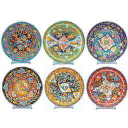 Turkish Ceramic Engraved Relief Bowl 20 Cm - 4