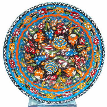 Turkish Ceramic Engraved Relief Bowl 20 Cm - 5