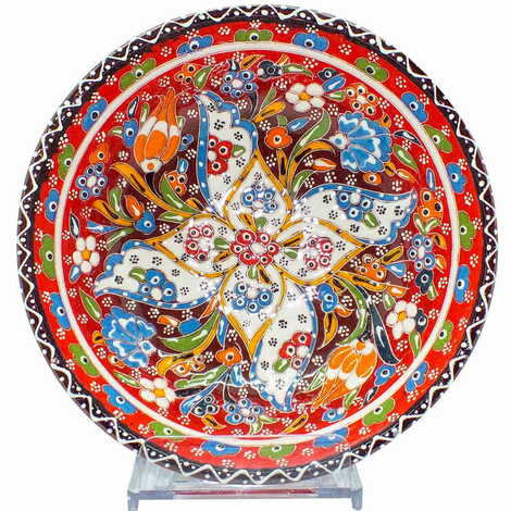 Turkish Ceramic Engraved Relief Bowl 20 Cm - 6