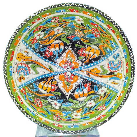 Turkish Ceramic Engraved Relief Bowl 20 Cm - 10