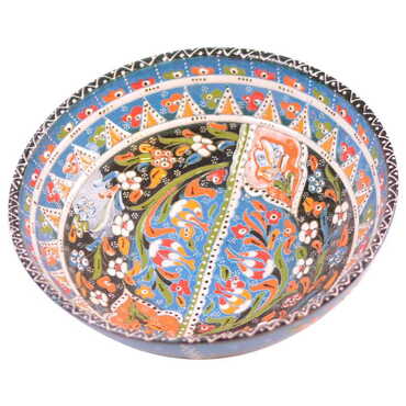 Turkish Ceramic Engraved Relief Bowl 25 cm - 4