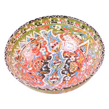 Turkish Ceramic Engraved Relief Bowl 25 cm - 8