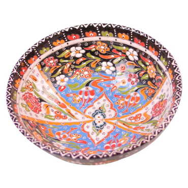 Turkish Ceramic Engraved Relief Bowl 25 cm - Myros