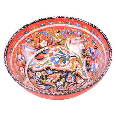 Turkish Ceramic Engraved Relief Bowl 25 cm - 5