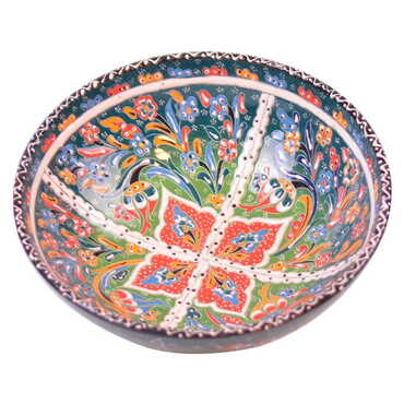 Turkish Ceramic Engraved Relief Bowl 25 cm - 9