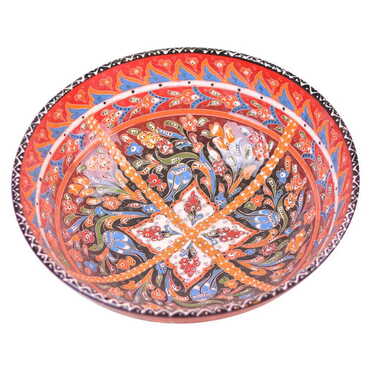 Turkish Ceramic Engraved Relief Bowl 30 cm - 3