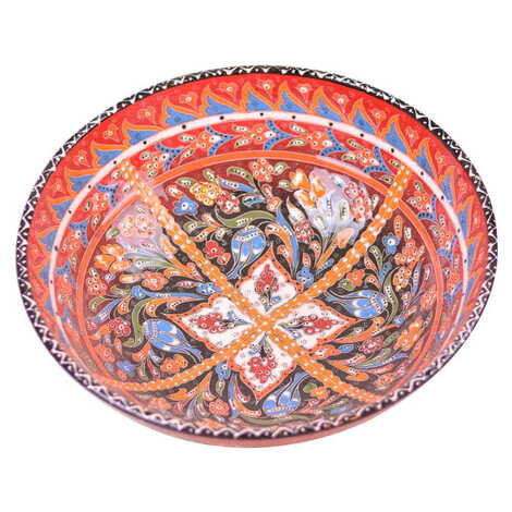 Turkish Ceramic Engraved Relief Bowl 30 cm - 3