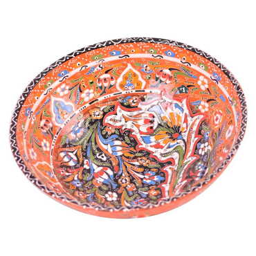 Turkish Ceramic Engraved Relief Bowl 30 cm - 4