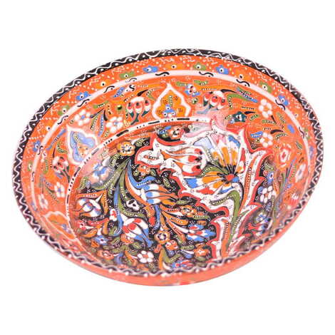 Turkish Ceramic Engraved Relief Bowl 30 cm - 4