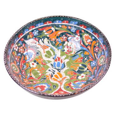 Turkish Ceramic Engraved Relief Bowl 30 cm - 7