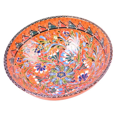 Turkish Ceramic Engraved Relief Bowl 30 cm - 8