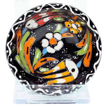 Turkish Ceramic Engraved Relief Bowl 8 Cm - 8