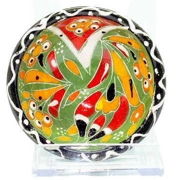 Turkish Ceramic Engraved Relief Bowl 8 Cm - 10