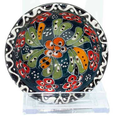 Turkish Ceramic Engraved Relief Bowl 8 Cm - 11