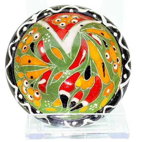 Turkish Ceramic Engraved Relief Bowl 8 Cm - 2