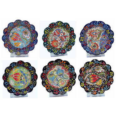 Turkish Ceramic Engraved Relief Daisy Bowl 13 cm - 3